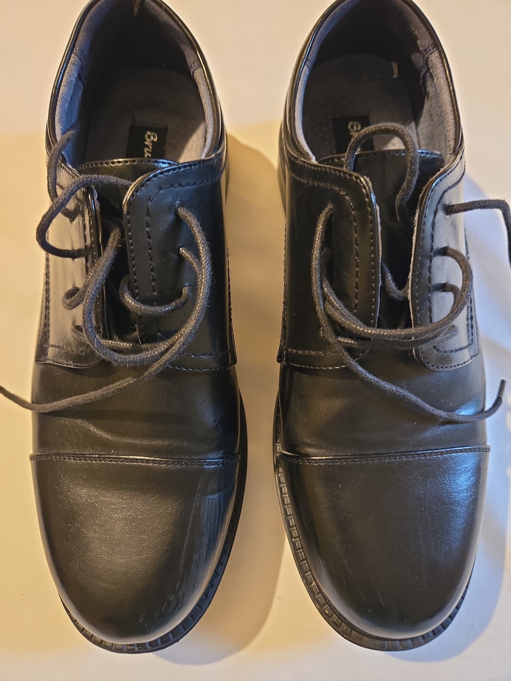 Men's Black Leather Lace-Up Derby Shoes